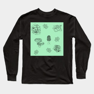 Woodland Mushrooms Mint 2 Long Sleeve T-Shirt